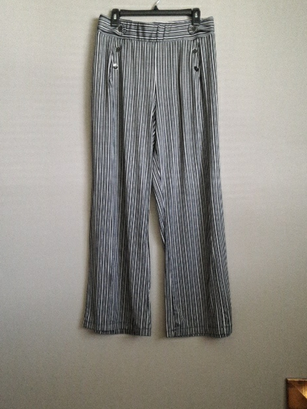 Robert Louis Black & Gray Pinstripe Dress Pants